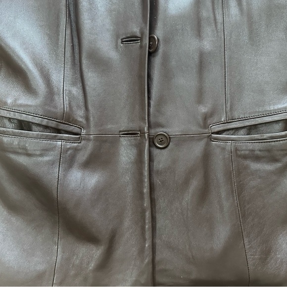 Preston & York Brown Leather Women’s Jacket Blazer Lamb Skin M in EUC - Picture 13 of 16